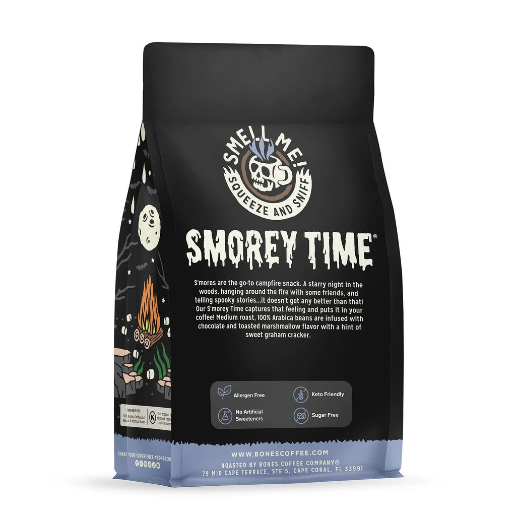 Bones Coffee S'morey Time — back of bag